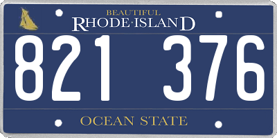 RI license plate 821376