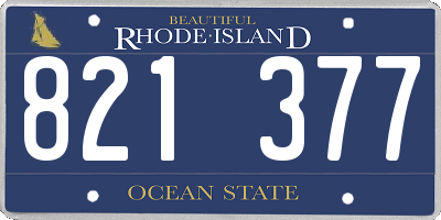RI license plate 821377