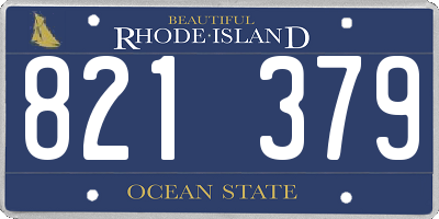 RI license plate 821379