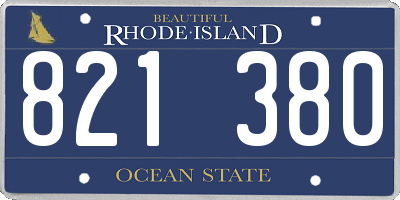 RI license plate 821380