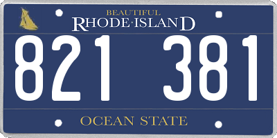 RI license plate 821381