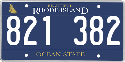 RI license plate 821382
