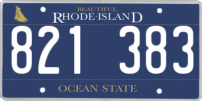 RI license plate 821383