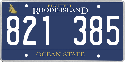 RI license plate 821385
