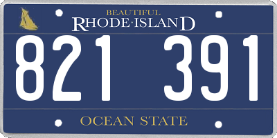 RI license plate 821391