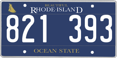 RI license plate 821393