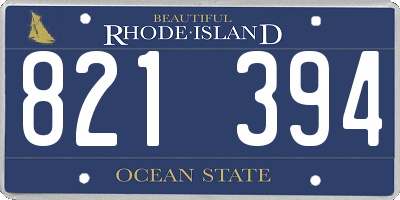 RI license plate 821394