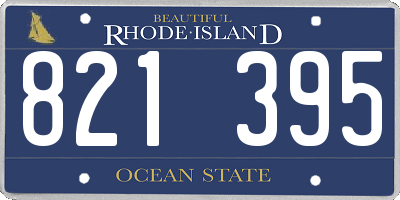 RI license plate 821395