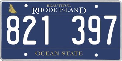 RI license plate 821397