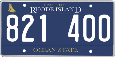 RI license plate 821400