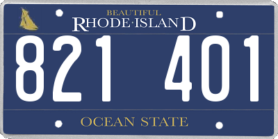 RI license plate 821401