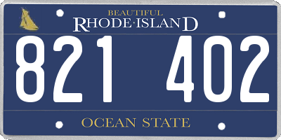 RI license plate 821402