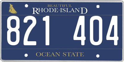 RI license plate 821404
