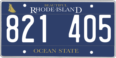 RI license plate 821405