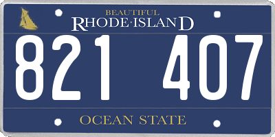 RI license plate 821407