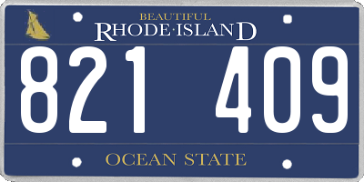 RI license plate 821409