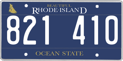 RI license plate 821410
