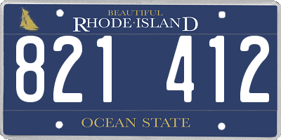RI license plate 821412