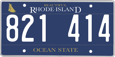 RI license plate 821414