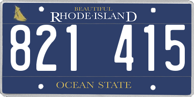 RI license plate 821415