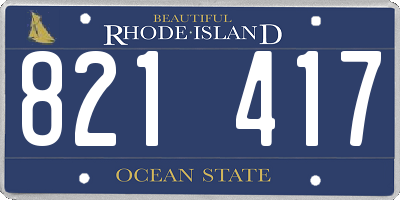 RI license plate 821417