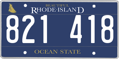 RI license plate 821418
