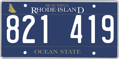 RI license plate 821419