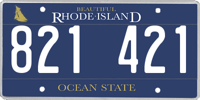 RI license plate 821421