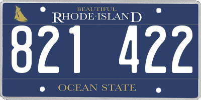 RI license plate 821422