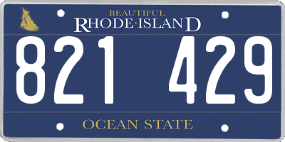 RI license plate 821429