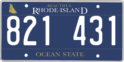 RI license plate 821431