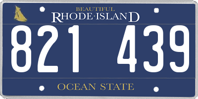 RI license plate 821439