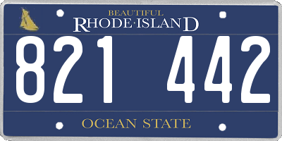 RI license plate 821442