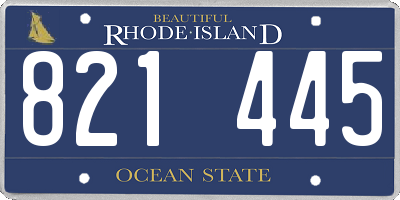 RI license plate 821445