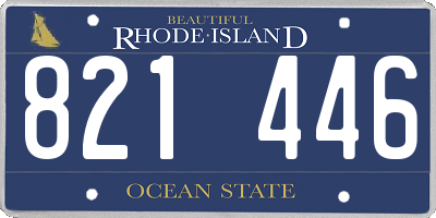 RI license plate 821446