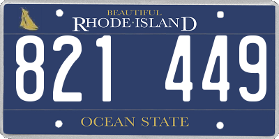 RI license plate 821449