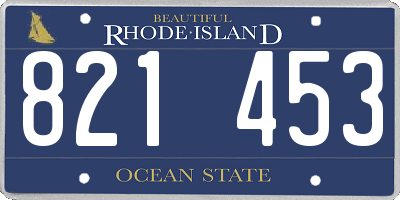 RI license plate 821453