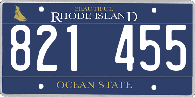 RI license plate 821455