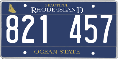 RI license plate 821457