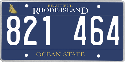 RI license plate 821464