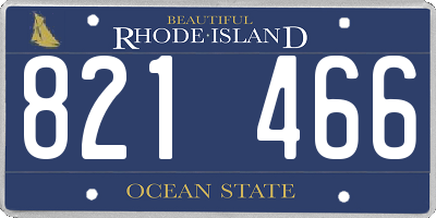 RI license plate 821466