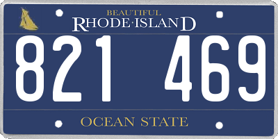 RI license plate 821469