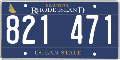 RI license plate 821471