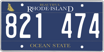 RI license plate 821474