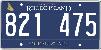 RI license plate 821475