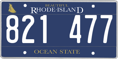RI license plate 821477