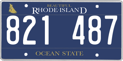 RI license plate 821487