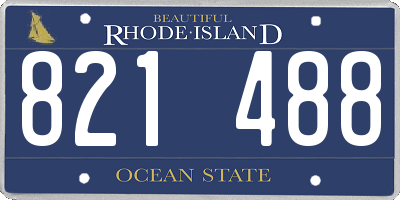 RI license plate 821488