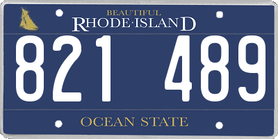 RI license plate 821489