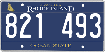 RI license plate 821493